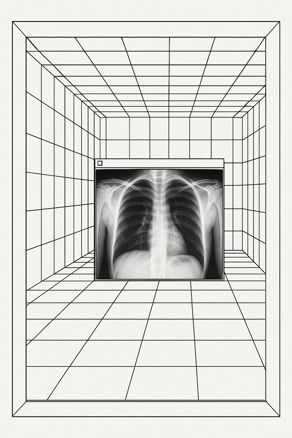 Ilustração geométrica com raio-X